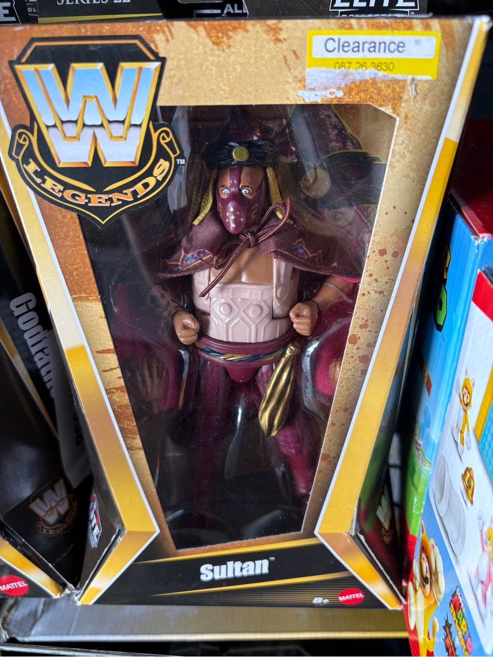 Nwt WWE Legends Sultan Action Figure - Burgundy & Gold